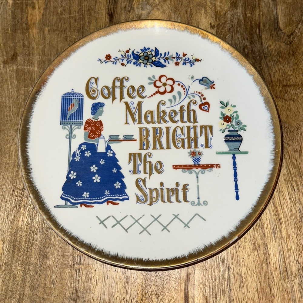 Vintage Brinns Pittsburg Kitchen Wall Plate‎  Coffee Maketh Bright The Sp…